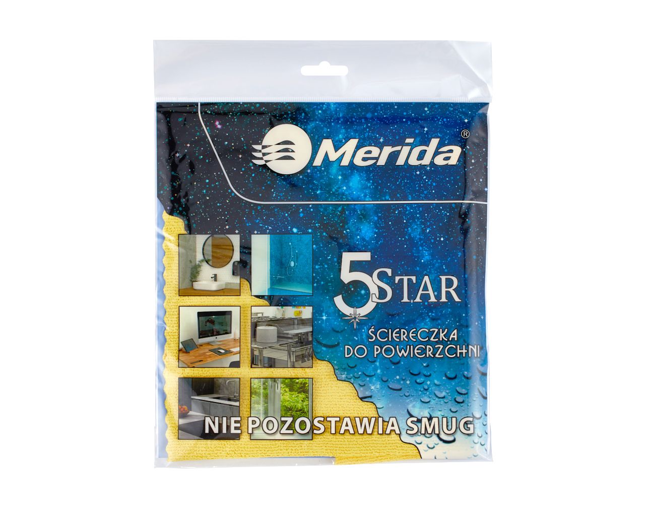 5 STAR polyurethane-coated microfibre cloth, yellow